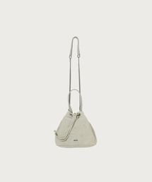 DENIM CAMO QUILTING BUCKET BAG