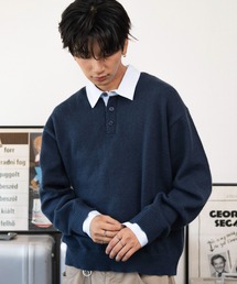 WEGO/【26年秋冬新作】シャツレイヤードニットプルオーバー
