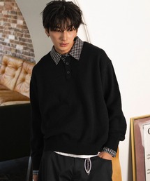 WEGO/【26年秋冬新作】シャツレイヤードニットプルオーバー