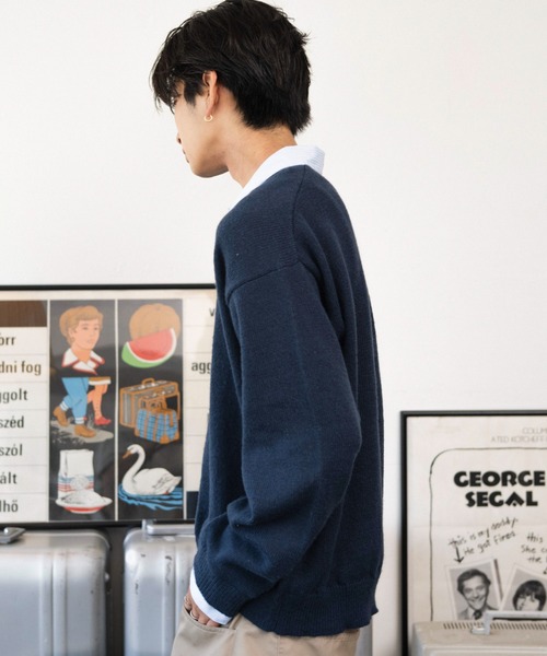 WEGO(ウィゴー)の「WEGO/【26年秋冬新作】シャツレイヤードニットプルオーバー(ニット/セーター・メンズ・ネイビー/ブラウン/杢グレー/ブラック・MEDIUM/LARGE)」の13枚目の写真