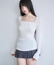 アイリーン レースレイヤードトップ [IVORY]