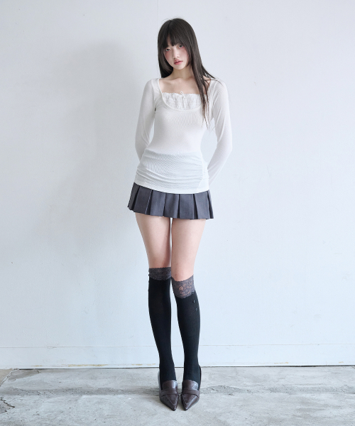 REISE MIYA（レイズミヤ）の「アイリーン レースレイヤードトップ [IVORY]（Tシャツ/カットソー・レディース・その他・OS）」の2枚目の写真
