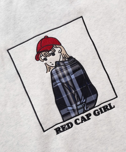 Red Cap Girl(レッドキャプガール)の「【70】【RCG/レッドキャップガール】フェイクレイヤードスウェット/トレーナー/ドッキング/シャツ衿付/重ね着風/刺繍/裏起毛/ユニセックス/レディース/メンズ(スウェット・メンズ・グレー/ホワイト/ブラック・M/L/XL)」の12枚目の写真