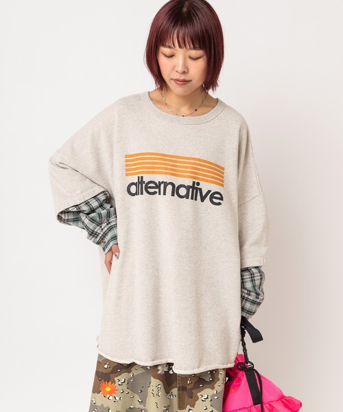 RNA（アールエヌエー）の「M2765 ネルコンビBIGプルオーバー（Tシャツ/カットソー・レディース・ブラック/杢グレー/パープル・MEDIUM）」の6枚目の写真