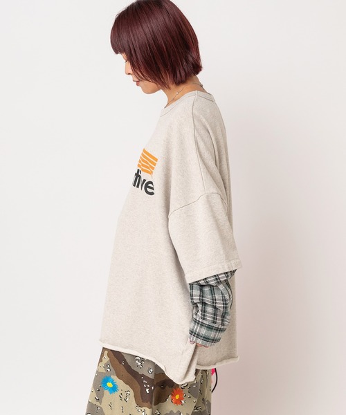 RNA（アールエヌエー）の「M2765 ネルコンビBIGプルオーバー（Tシャツ/カットソー・レディース・ブラック/杢グレー/パープル・MEDIUM）」の7枚目の写真