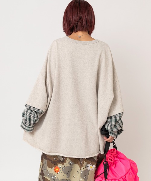 RNA（アールエヌエー）の「M2765 ネルコンビBIGプルオーバー（Tシャツ/カットソー・レディース・ブラック/杢グレー/パープル・MEDIUM）」の8枚目の写真