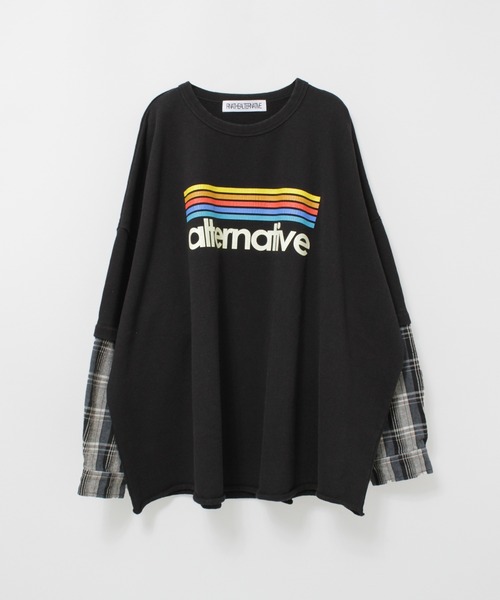 RNA（アールエヌエー）の「M2765 ネルコンビBIGプルオーバー（Tシャツ/カットソー・レディース・ブラック/杢グレー/パープル・MEDIUM）」の17枚目の写真