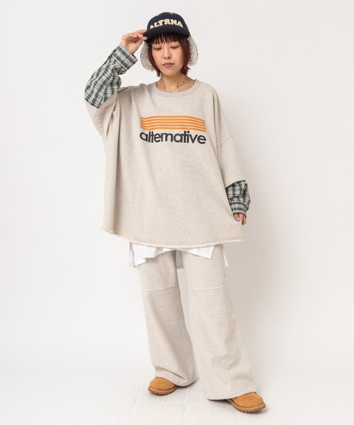 RNA（アールエヌエー）の「M2765 ネルコンビBIGプルオーバー（Tシャツ/カットソー・レディース・ブラック/杢グレー/パープル・MEDIUM）」の13枚目の写真