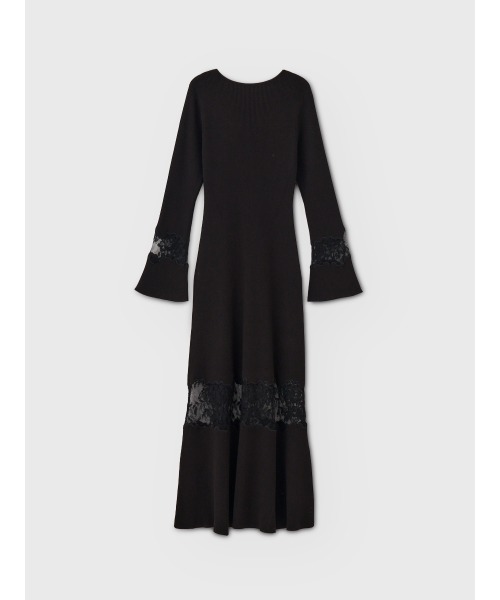 EIMY ISTOIRE(エイミーイストワール)の「LACE TRIM KNIT DRESS(ワンピース・レディース・ピンクベージュ/ブラック・FREE)」の13枚目の写真