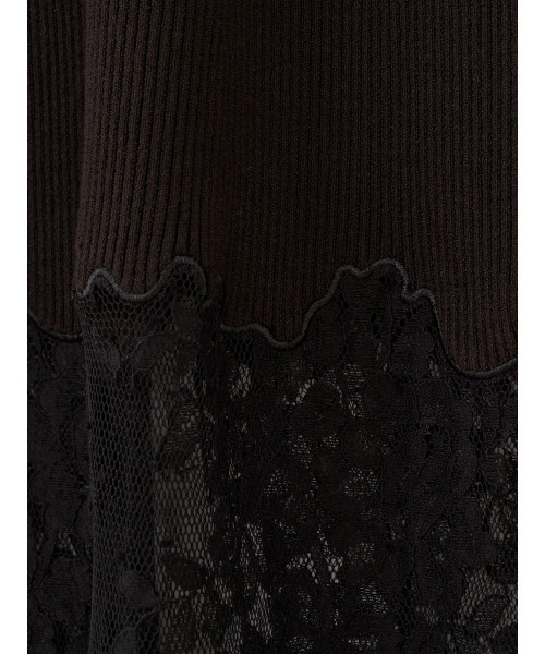 EIMY ISTOIRE(エイミーイストワール)の「LACE TRIM KNIT DRESS(ワンピース・レディース・ピンクベージュ/ブラック・FREE)」の15枚目の写真
