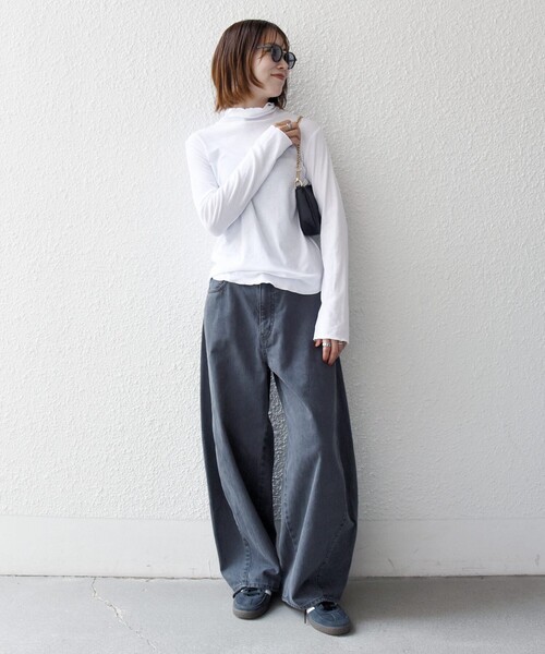 SHIPS any（シップス エニィ）の「〈手洗い可能〉コットン ハイネック プルオーバー（Tシャツ/カットソー・レディース・オフホワイト/ブラック/チャコールグレー・ONE SIZE）」の15枚目の写真