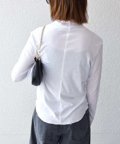 SHIPS any（シップス エニィ）の「〈手洗い可能〉コットン ハイネック プルオーバー（Tシャツ/カットソー・レディース・オフホワイト/ブラック/チャコールグレー・ONE SIZE）」の19枚目の写真