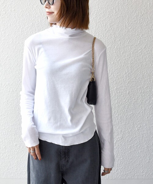 SHIPS any（シップス エニィ）の「〈手洗い可能〉コットン ハイネック プルオーバー（Tシャツ/カットソー・レディース・オフホワイト/ブラック/チャコールグレー・ONE SIZE）」の21枚目の写真