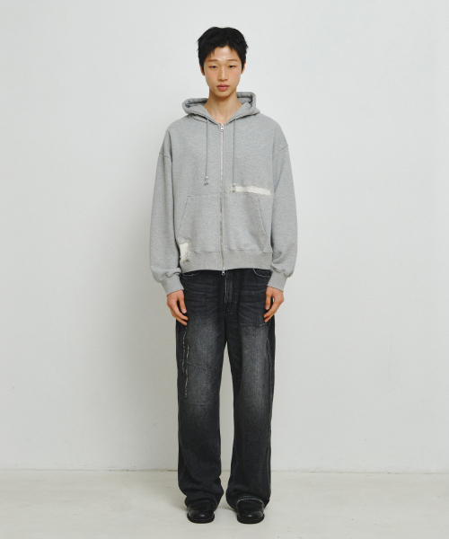 ENDOOR（エンドア）の「ダメージリペアデニムパンツ（ブラック）（デニムパンツ・レディース・ブラック・LARGE/MEDIUM/X-LARGE）」の2枚目の写真