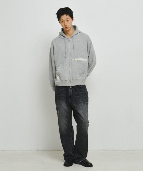 ENDOOR（エンドア）の「ダメージリペアデニムパンツ（ブラック）（デニムパンツ・レディース・ブラック・LARGE/MEDIUM/X-LARGE）」の6枚目の写真