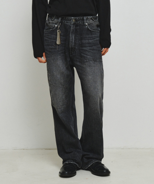 ENDOOR（エンドア）の「ダメージリペアデニムパンツ（ブラック）（デニムパンツ・レディース・ブラック・LARGE/MEDIUM/X-LARGE）」の14枚目の写真