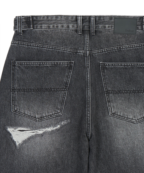 ENDOOR（エンドア）の「ダメージリペアデニムパンツ（ブラック）（デニムパンツ・レディース・ブラック・LARGE/MEDIUM/X-LARGE）」の21枚目の写真