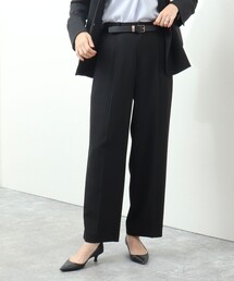 《セットアップ対応》ウォッシャブルウールセミワイドパンツ