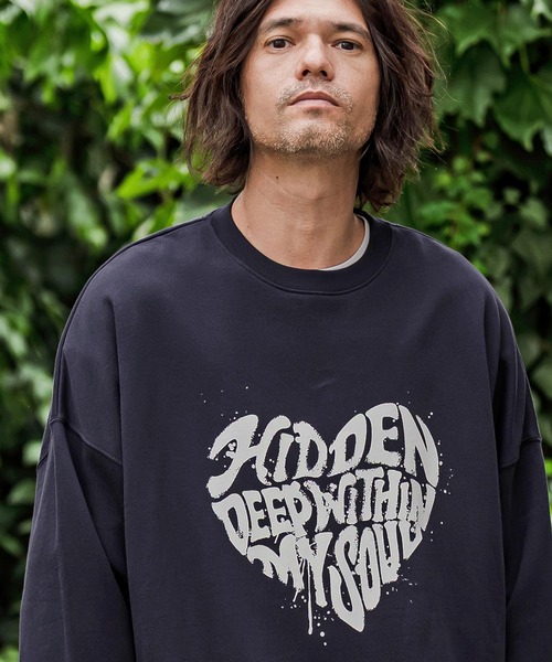 CAMBIO(カンビオ)の「msw1965- プリントCNスウェット - HIDDEN(2602137MCB)(スウェット・メンズ・ブラック/ネイビー/アッシュ・M/L/XL)」の3枚目の写真