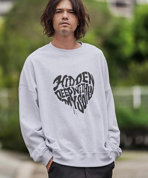 CAMBIO(カンビオ)の「msw1965- プリントCNスウェット - HIDDEN(2602137MCB)(スウェット・メンズ・ブラック/ネイビー/アッシュ・M/L/XL)」の1枚目の写真