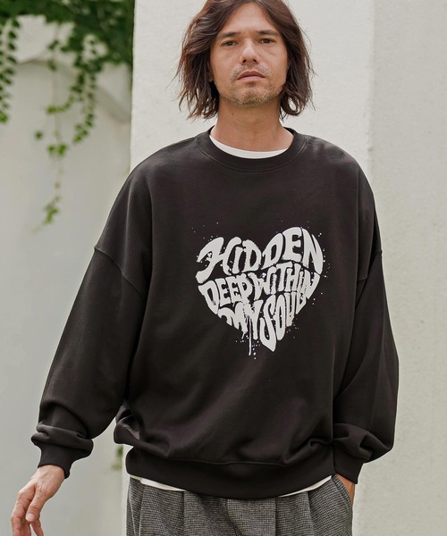 CAMBIO(カンビオ)の「msw1965- プリントCNスウェット - HIDDEN(2602137MCB)(スウェット・メンズ・ブラック/ネイビー/アッシュ・M/L/XL)」の2枚目の写真