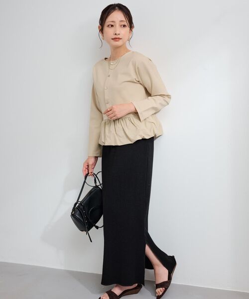 COHINA(コヒナ)の「コットンテレコIラインスカート 【低身長・小柄女性】(スカート・レディース・ブラック/グレイッシュベージュ・REGULAR/SHORT)」の17枚目の写真