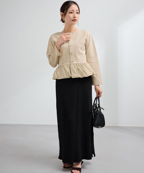 COHINA(コヒナ)の「コットンテレコIラインスカート 【低身長・小柄女性】(スカート・レディース・ブラック/グレイッシュベージュ・REGULAR/SHORT)」の19枚目の写真