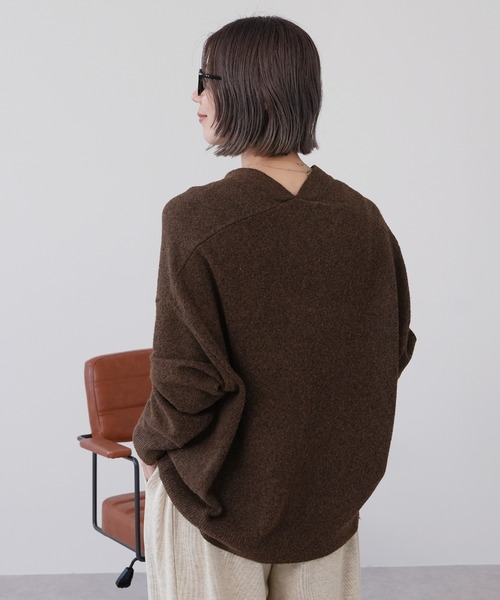 reca(レカ)の「深Vネックミックスニット(ニット/セーター・レディース・トップグレー/ブラウン/チャコールグレー/ベージュ・FREE)」の10枚目の写真