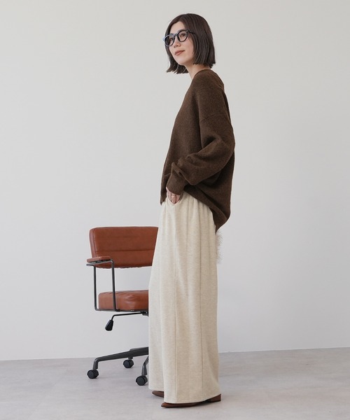 reca(レカ)の「深Vネックミックスニット(ニット/セーター・レディース・トップグレー/ブラウン/チャコールグレー/ベージュ・FREE)」の11枚目の写真