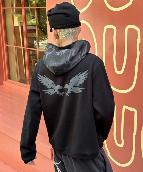 SCALLYWAG（スカリーワグ）の「フードレイヤードロングスリーブ[ブラック]（Tシャツ/カットソー・レディース・その他・MEDIUM/LARGE）」の4枚目の写真