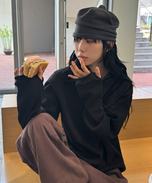 SCALLYWAG（スカリーワグ）の「フードレイヤードロングスリーブ[ブラック]（Tシャツ/カットソー・レディース・その他・MEDIUM/LARGE）」の6枚目の写真