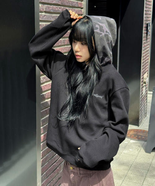 SCALLYWAG（スカリーワグ）の「フードレイヤードロングスリーブ[ブラック]（Tシャツ/カットソー・レディース・その他・MEDIUM/LARGE）」の8枚目の写真