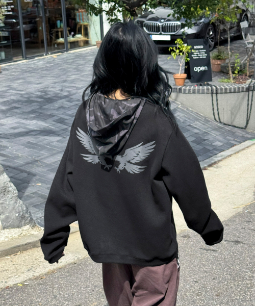 SCALLYWAG（スカリーワグ）の「フードレイヤードロングスリーブ[ブラック]（Tシャツ/カットソー・レディース・その他・MEDIUM/LARGE）」の9枚目の写真