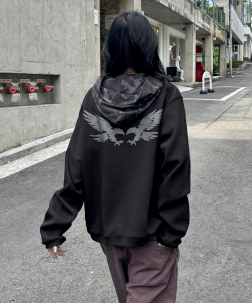 SCALLYWAG（スカリーワグ）の「フードレイヤードロングスリーブ[ブラック]（Tシャツ/カットソー・レディース・その他・MEDIUM/LARGE）」の10枚目の写真