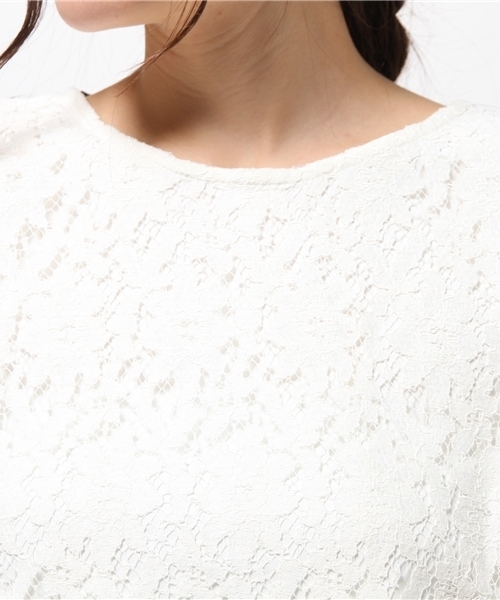 REAL CUBE(リアルキューブ)の「REAL CUBE 前後リバーシブルレーシーボーダーカットソー(Tシャツ/カットソー・レディース・オフホワイト/ブラック/ネイビー・38/40)」の8枚目の写真