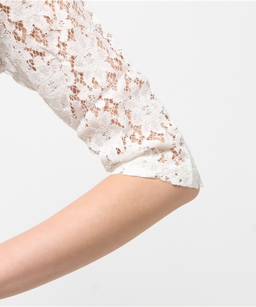 REAL CUBE(リアルキューブ)の「REAL CUBE 前後リバーシブルレーシーボーダーカットソー(Tシャツ/カットソー・レディース・オフホワイト/ブラック/ネイビー・38/40)」の7枚目の写真