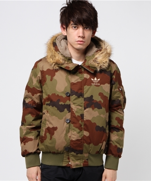 adidas camo bomber jacket