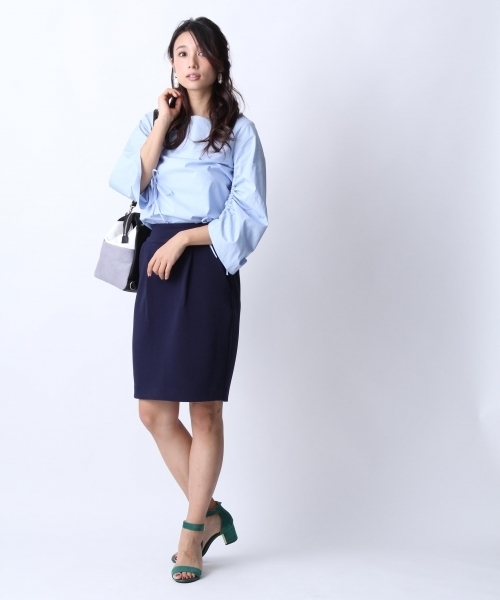 Andemiu（アンデミュウ）の「リップルコクーンスカート748997（スカート・レディース・ネイビー/イエロー/キャメル/ピンク・FREE）」の5枚目の写真