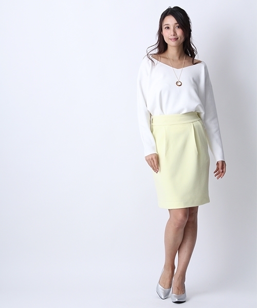 Andemiu（アンデミュウ）の「リップルコクーンスカート748997（スカート・レディース・ネイビー/イエロー/キャメル/ピンク・FREE）」の6枚目の写真