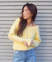 Ungrid | フェザーヤーンＶネックニット(ニット/セーター)