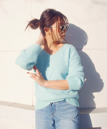 Ungrid | フェザーヤーンＶネックニット(ニット/セーター)