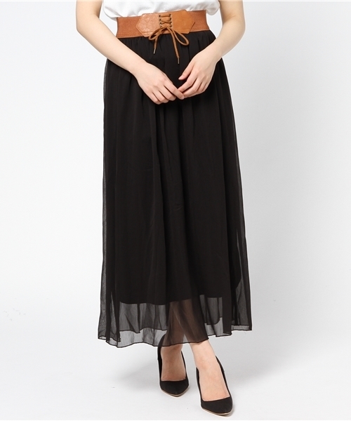 MOUSSY（マウジー）の「WESTERN BELT SKIRT（スカート・レディース・ベージュ/ブラック/オフホワイト・1/2）」の13枚目の写真