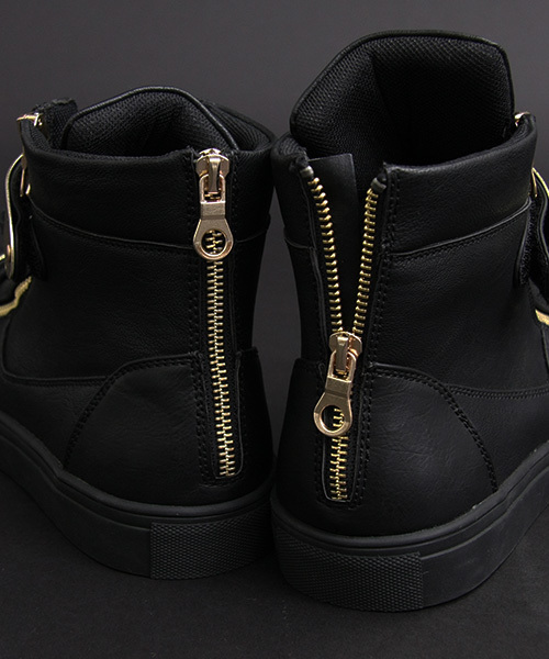 NOMENCLAT（ノーメンクラート）の「ベルクロハイカットスニーカー(プレート/クリスタル)（スニーカー・メンズ・ブラック×ゴールド/ブラック×ブラック・L/S/M）」の18枚目の写真