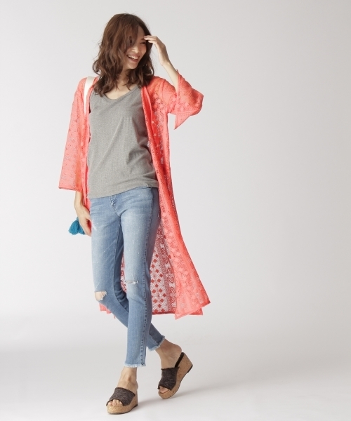 BAYFLOW（ベイフロー）の「BAYFLOW／ダメージスキニーデニム　17AW（デニムパンツ・レディース・インディゴブルー/ブラック/サックスブルー・23inch/24inch/25inch/26inch/27inch）」の11枚目の写真