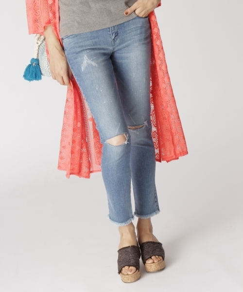 BAYFLOW（ベイフロー）の「BAYFLOW／ダメージスキニーデニム　17AW（デニムパンツ・レディース・インディゴブルー/ブラック/サックスブルー・23inch/24inch/25inch/26inch/27inch）」の13枚目の写真