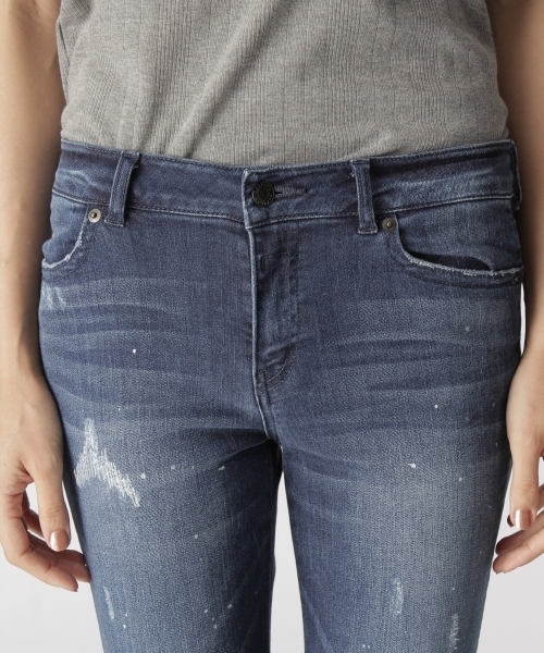 BAYFLOW（ベイフロー）の「BAYFLOW／ダメージスキニーデニム　17AW（デニムパンツ・レディース・インディゴブルー/ブラック/サックスブルー・23inch/24inch/25inch/26inch/27inch）」の8枚目の写真