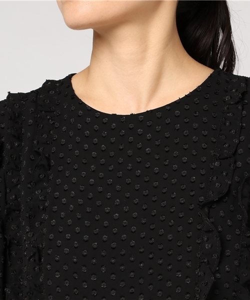 merlot plus（メルロープリュス）の「ドット柄シフォンワンピース7166（ドレス・レディース・ブラック/イエロー/パープル・FREE）」の16枚目の写真