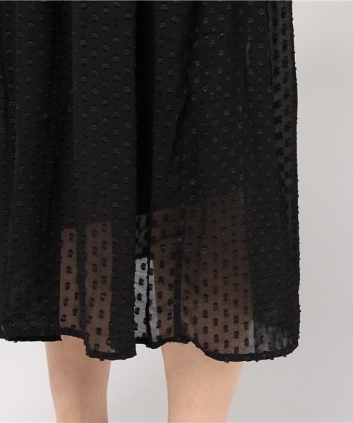 merlot plus（メルロープリュス）の「ドット柄シフォンワンピース7166（ドレス・レディース・ブラック/イエロー/パープル・FREE）」の14枚目の写真