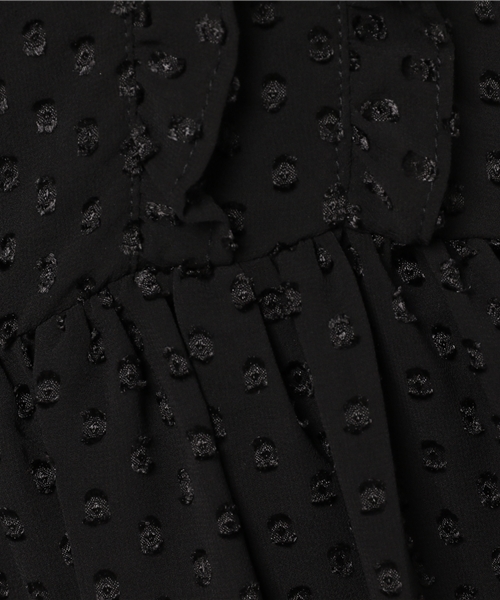 merlot plus（メルロープリュス）の「ドット柄シフォンワンピース7166（ドレス・レディース・ブラック/イエロー/パープル・FREE）」の8枚目の写真