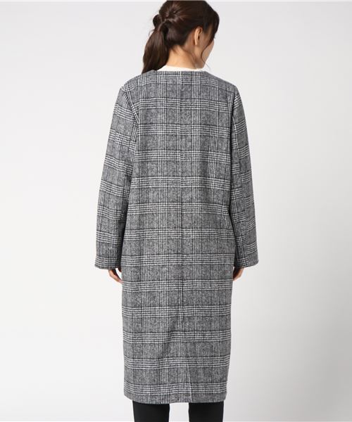 rps（アールピーエス）の「ポケットファーグレンチェックノーカラーコート（その他アウター・レディース・チャコールグレー/ブラック/ブラウン・M）」の15枚目の写真